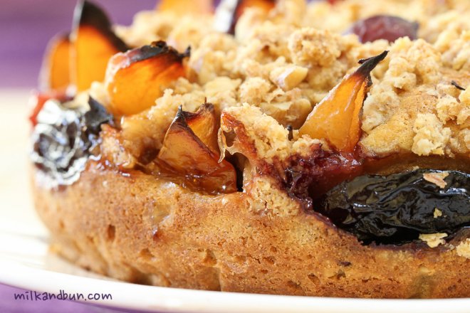 Spiced plum cake with streusel topping