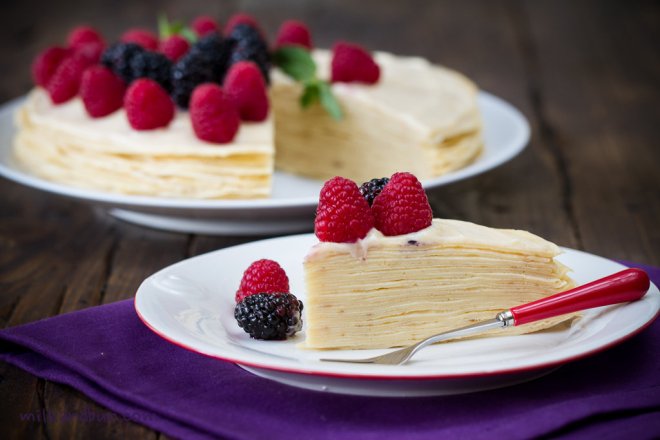 Blini Cake with custard cream