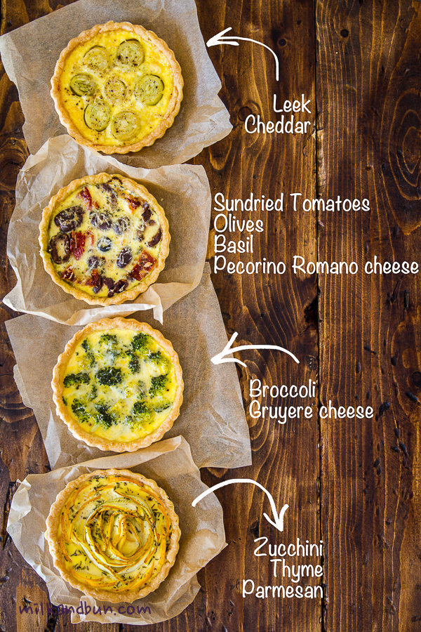 Small quiches: 4 fillings
