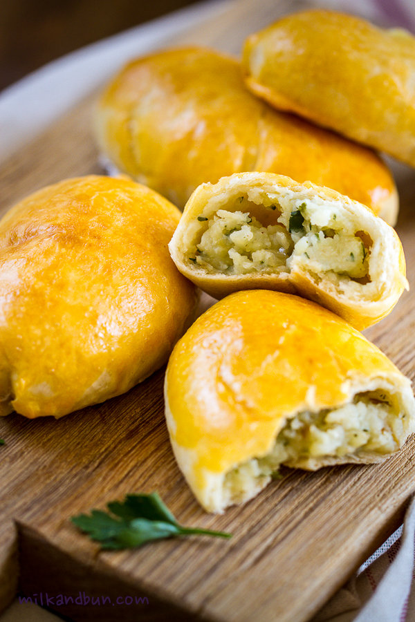 Russian pirogki with potato filling
