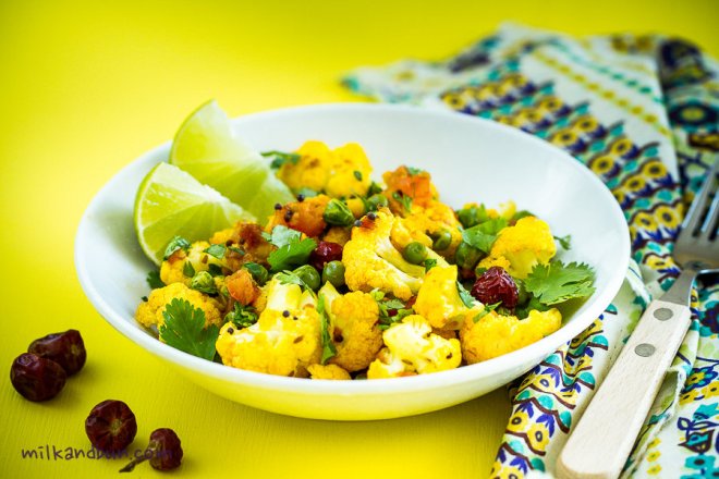 Fried cauliflower with spices